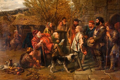 Sir John Falstaff Reviewing His Ragged Regiment, 1858, John Gilbert