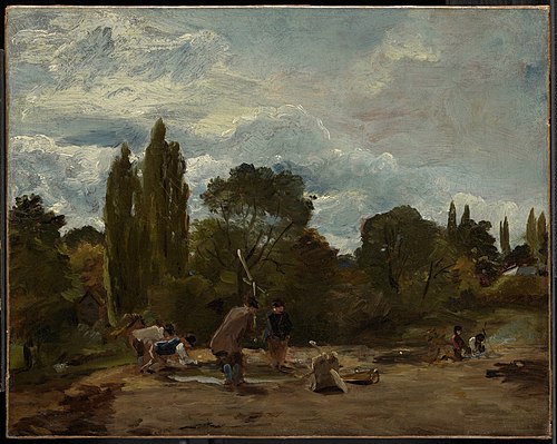 Flailing Turnip-heads, East Bergholt, 1813, John Constable