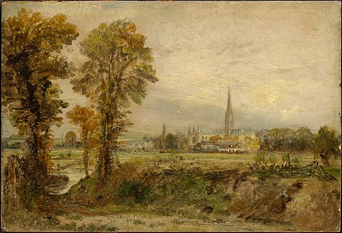 Distant View of Salisbury Cathedral, 1821, John Constable