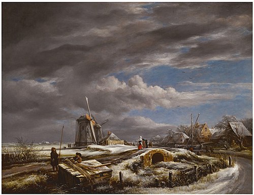 Winter Landscape with Two Windmills and Thatch-cutters, 1832, John Constable