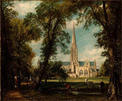 Salisbury Cathedral from the Bishop's Grounds, , John Constable