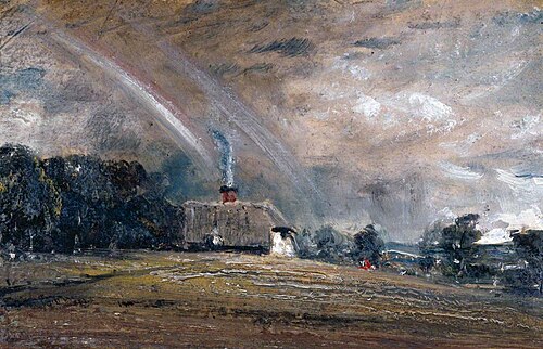 Landscape Study: Cottage and Rainbow, 1812, John Constable