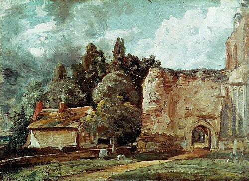 East Bergholt Church: The Ruined Tower at the West End, 1810, John Constable