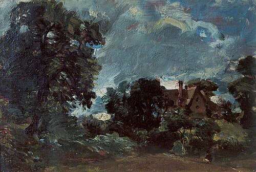 A Cottage and Lane at Langham (sketch for 'The Glebe Farm'), 1810, John Constable