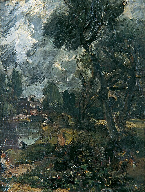 Flatford Lock from the Bridge, 1815, John Constable