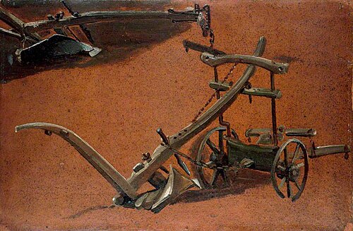 Studies of Two Ploughs, 1814, John Constable
