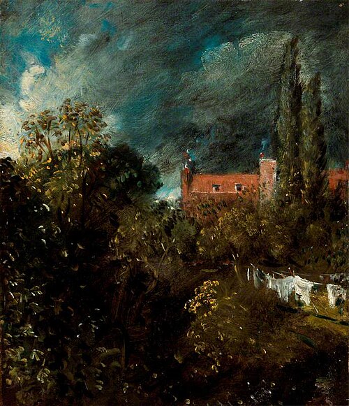 View in a Garden, with a Red House Beyond, 1821, John Constable