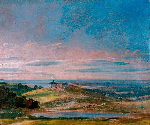 Buildings on Rising Ground near Hampstead, 1821, John Constable