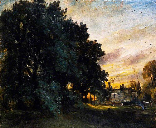 Study of a House among Trees, Evening, 1823, John Constable