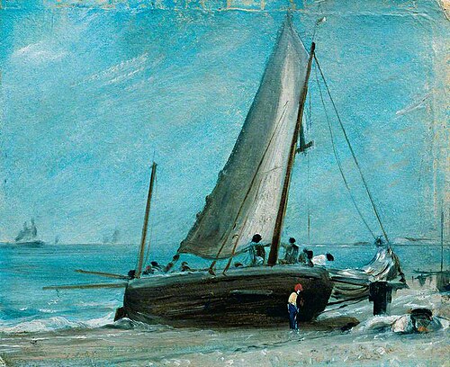 Brighton Beach, with Fishing Boat and Crew, 1824, John Constable