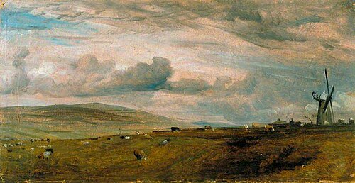 A Windmill near Brighton, 1824, John Constable