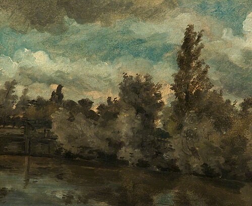 Landscape (Stream with a Bank of Trees), , John Constable
