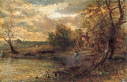 Landscape with a Man Fishing, 1825, John Constable