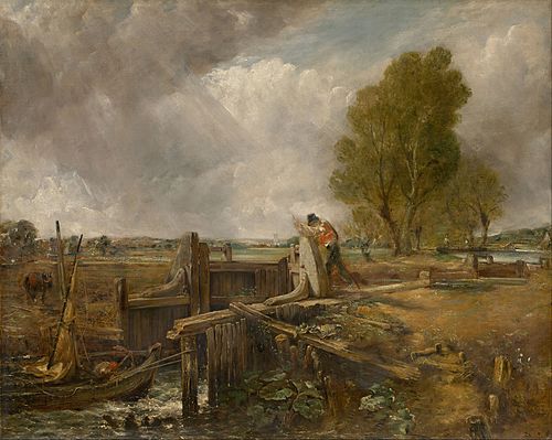 Study of A boat passing a lock, 1823, John Constable