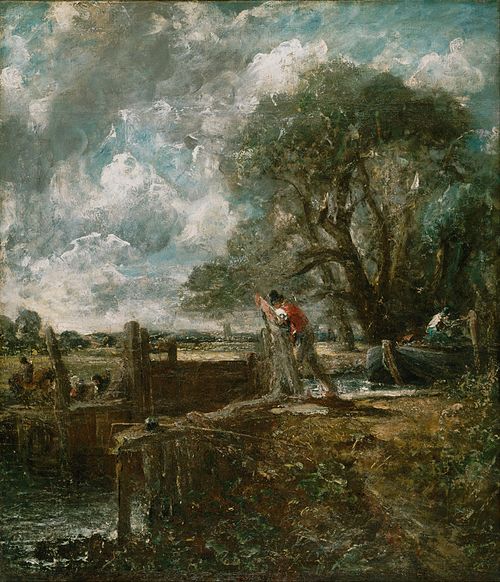 Sketch for A Boat Passing a Lock, 1822, John Constable