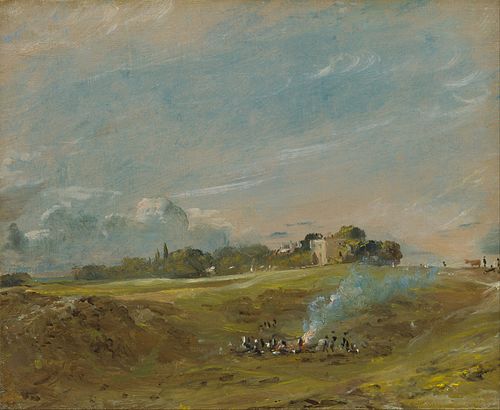 Hampstead Heath, with a Bonfire, 1822, John Constable