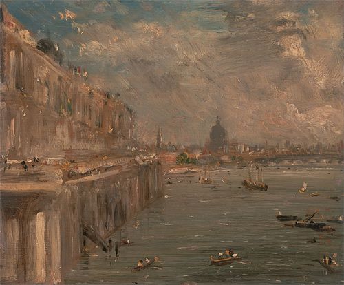 Somerset House Terrace from Waterloo Bridge, 1819, John Constable