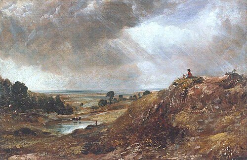 Branch Hill Pond, Hampstead Heath, with a Boy Sitting on a Bank, 1825, John Constable