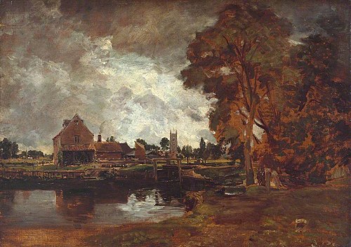 Dedham Lock and Mill, 1817, John Constable