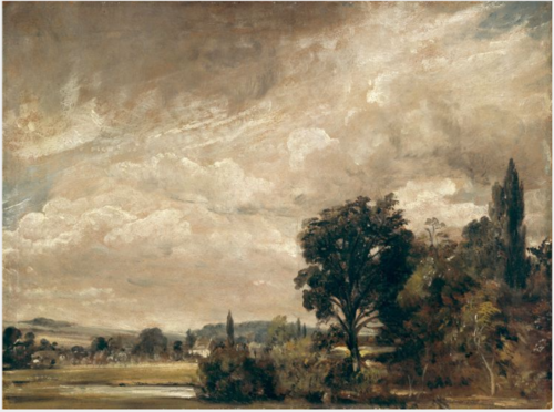 Harnham Ridge from Archdeacon Fisher's House, Salisbury, 1829, John Constable
