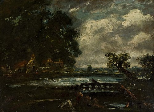 Study for “The Leaping Horse” (View on the..., , John Constable