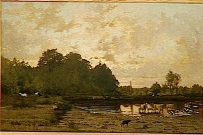 La mare du village, 1869, Hector Hanoteau