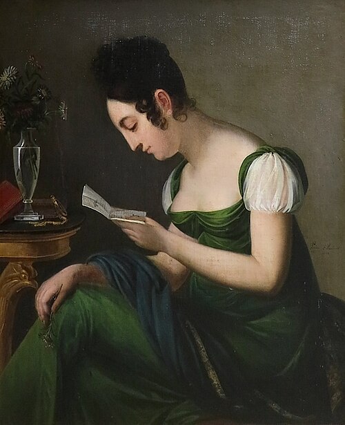 Une jeune femme lisant une lettre, 1812, Louise Hersent