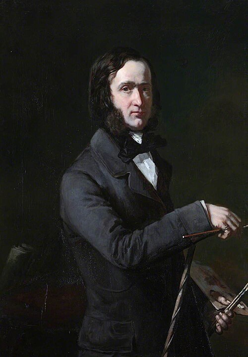 The Artist, His Mother-in-Law and Wife (triptych, left panel), 1857, Patrick Allan Fraser