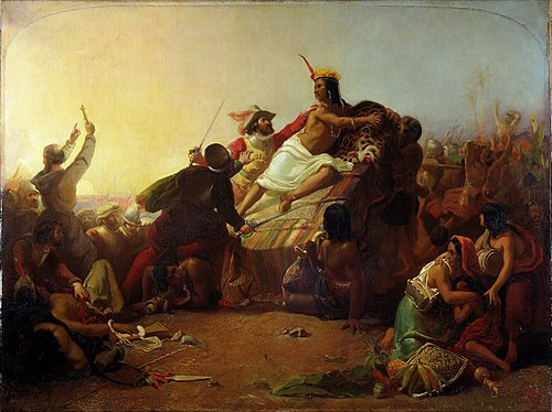 Pizarro Seizing the Inca of Peru, 1846, John Everett Millais