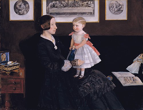 Mme James Wyatt Jr et sa Fille Sarah, 1850, John Everett Millais