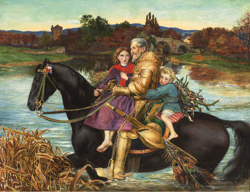 A Dream of the Past: Sir Isumbras at the Ford, 1857, John Everett Millais