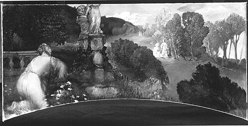 Drei Supraporten, Frauen in Landschaft: Frühlingslandschaft, 1904, Raffael Schuster-Woldan