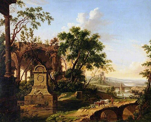 Italianate Landscape with Classical Ruins, 1698, Jan Baptiste Huysmans