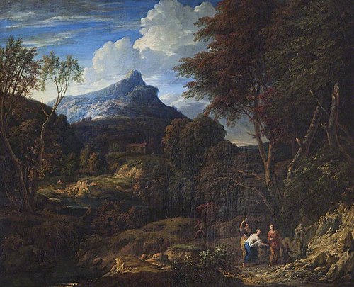 A Mountainous Landscape with Women fetching Water, 1695, Jan Baptiste Huysmans