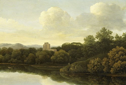 Wooded landscape with a river, 1650, Johan Lagoor