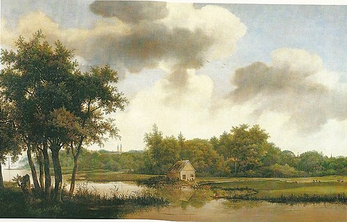 River Landscape with Castle Heemstede beyond, 1650, Johan Lagoor