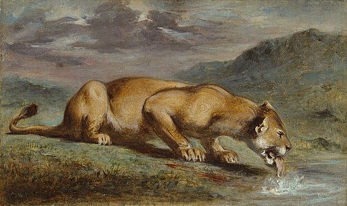 Wounded Lioness, 1845, Pierre Andrieu
