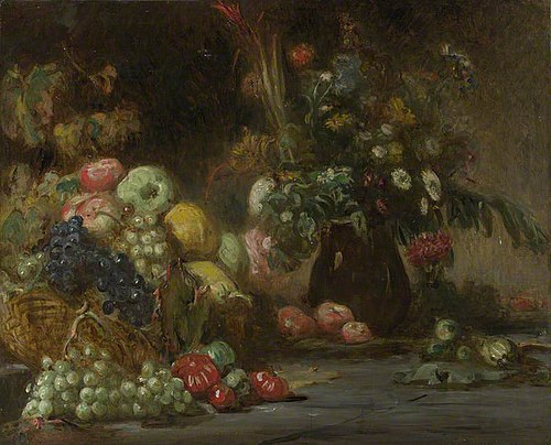 Nature morte avec fruits et fleurs, 1855, Pierre Andrieu