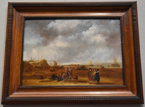 Marché aux poissons sur une plage, 1700, Willem Gillisz. Kool