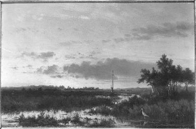 Swampy landscape, 1856, Hermanus Koekkoek