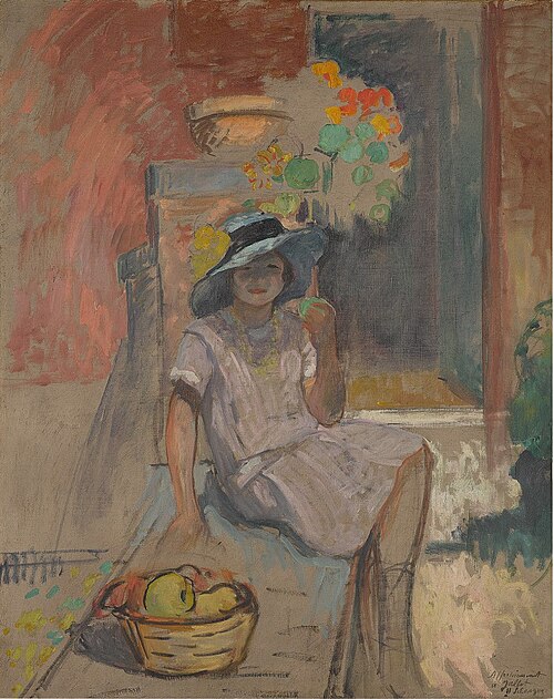 Nono seated in a garden, , Henri Lebasque