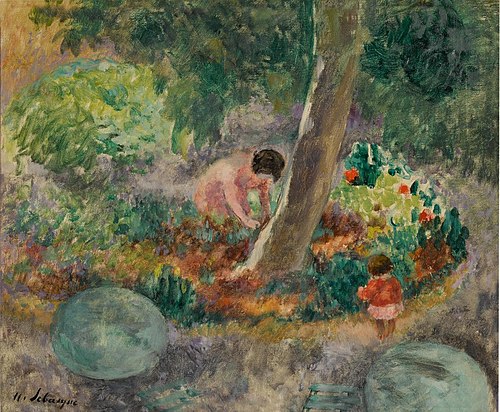 Nono and Pierre in the garden, , Henri Lebasque