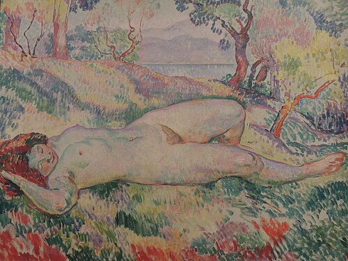 Saint-Tropez, nu couché dans un paysage, 1906, Henri Lebasque