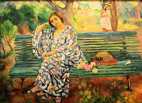 Auf der grünen Bank, Sanary, 1911, Henri Lebasque