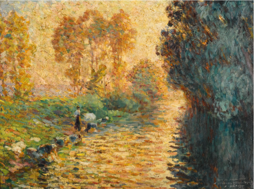 Les Lavandières au crépuscule, , Henri Lebasque