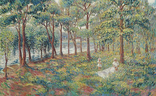 Madame Lebasque et sa fille au bord de la Marne, 1899, Henri Lebasque