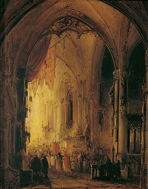 Prozession in einer Kathedrale, , Georg Gillis Haanen