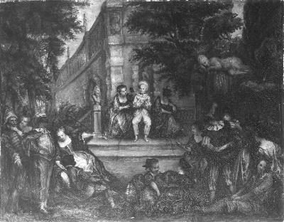 Tuinfeest I (andere titel: Romantisch groepje), 1870, Marcellin Desboutin