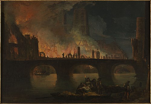 L'incendie de l'Hôtel Dieu, en 1772, 1772, Jean-Baptiste-François Génillion