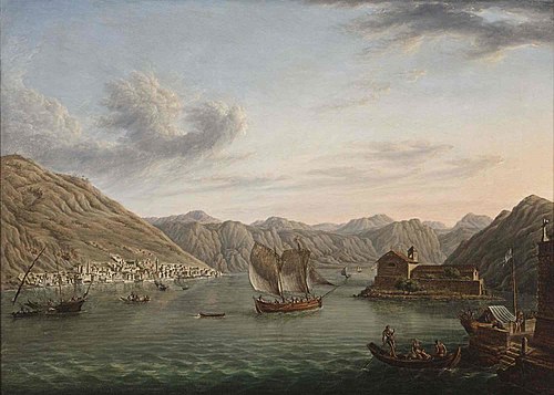 Vue de Perasto dans le golfe de Kotor, 1810, Jean-Baptiste-François Génillion